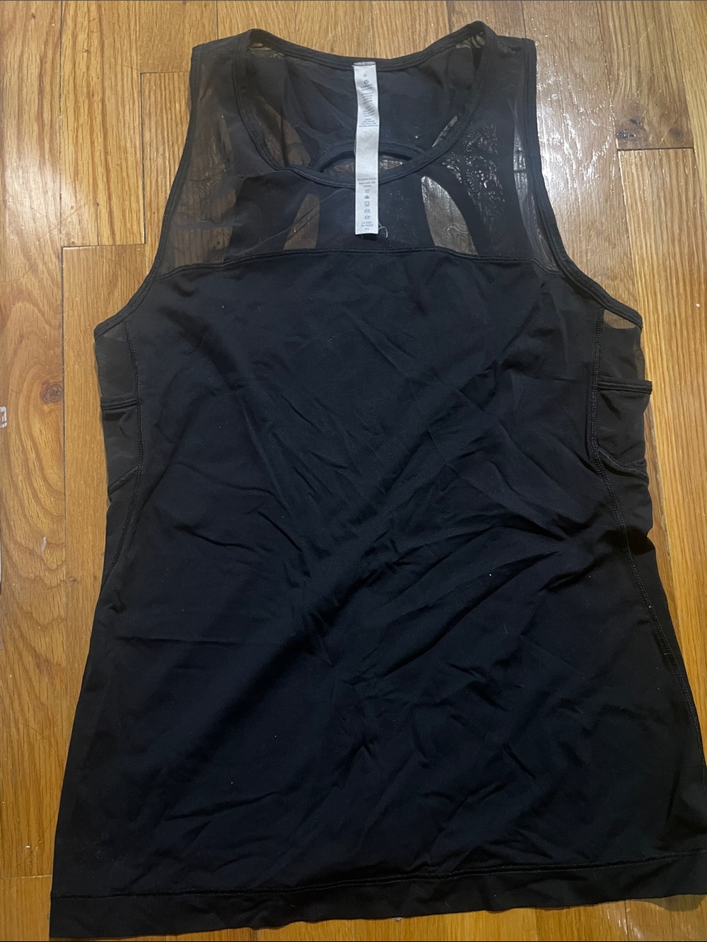 Lululemon Black Mesh-Back Athletic Tank Top